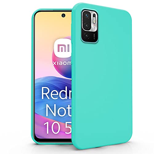 N NEWTOP Cover Compatibile per Xiaomi Redmi Note 10 5G / Poco M3 PRO 5G, Custodia TPU SOFT Gel Silicone Ultra Slim Sottile Flessibile Case Posteriore Protettiva (Turchese)
