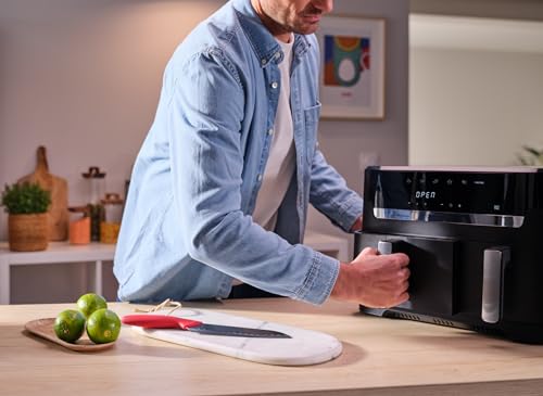 Tefal EY901810 Dual Easy Fry – Air Fryer med Dubbel Kapacitet 5,2L