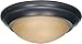 Satco - 3 Light 17" Flush Mount Twist & Lock W/ Champagne Linen Washed Glass