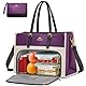 MATEIN Laptoptasche Damen 15,6 Zoll mit Isolierted Lunch-Fach, Arbeitstasche Damen mit USB Ladeanschluss, Lunchtasche Wasserdicht mit Geldbeutel klein, Schultertasche für Arbeit, Büro, Schule, Lila
