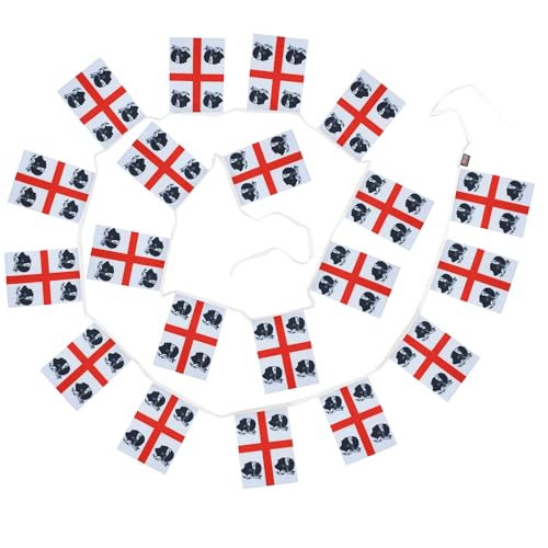 Image of AZ FLAG Sardinia nationalist 6 meters BUNTING Flag 20 flags 9'' x 6'' - Sardinian independentist STRING flags 15 x 21 cm