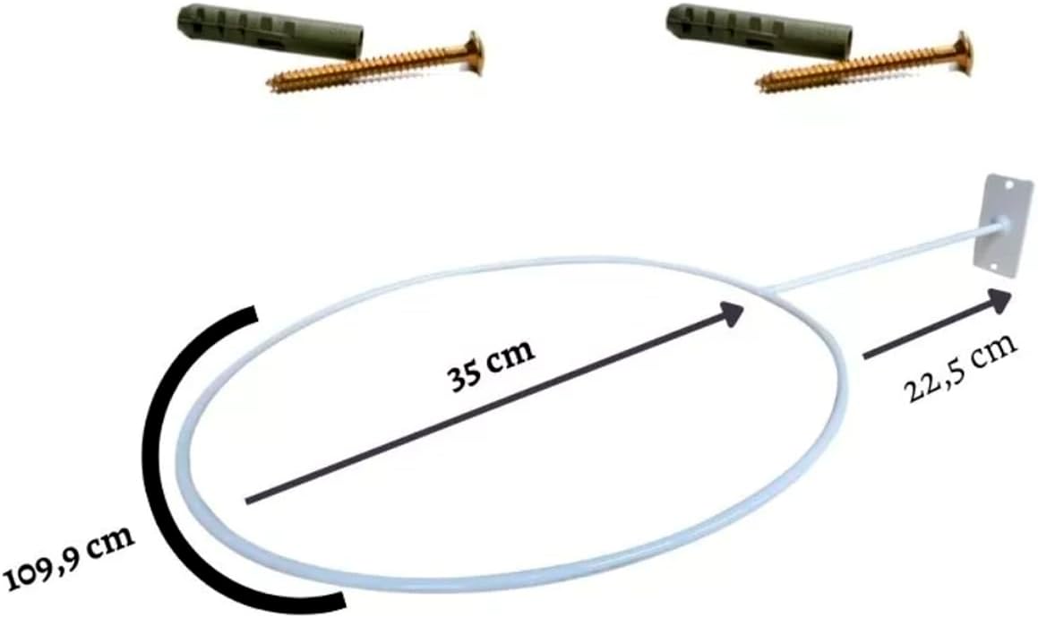 Suporte Bola Pilates ou Suiça Branco + Parafuso E Buchas Reforçado