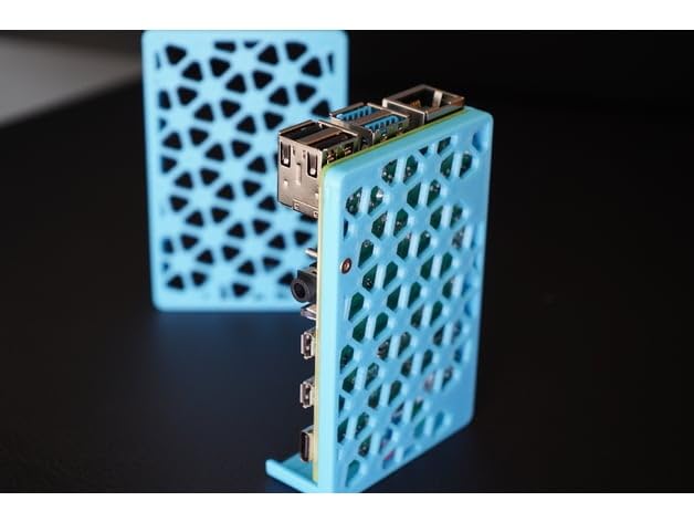 Image of 3D Printed raspberry pi 4 1GB / 2GB / 4GB / 8GB case with a geometric mesh pattern that (easy to assemble) Pack of 1