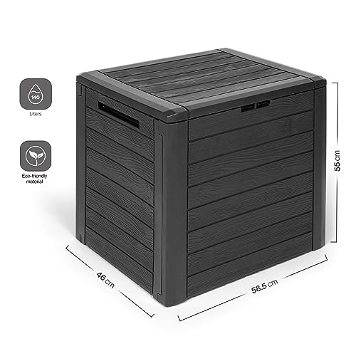 Kreher Kompakte Kissenbox/Aufbewahrungsbox in Anthrazit mit 140 Liter Volumen. Robust, abwaschbar und einfach im Aufbau!