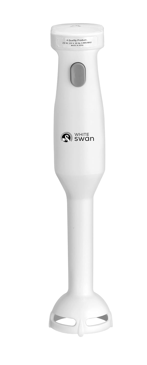 White Swan FlexiWhiz Hand Blender 250W | Powerful Copper Motor | SS Blade & Shaft | 18,000 RPM | Ergonomic Grip | 1.5m Cord | With Hanging Stand – White-image-9