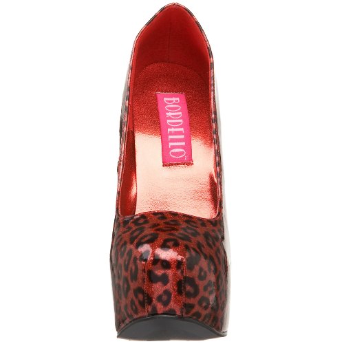 Pleaser Bordello Women's Teeze 37 Cheetah Platfom Pump,Red Cheetah Patent,8 M Us #TOP1