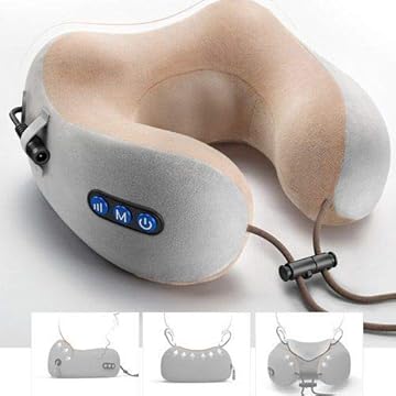 Almofada Massageadora Pescoço Relaxante Massagem Infra Vermelho Anti Estresse Bateria USB