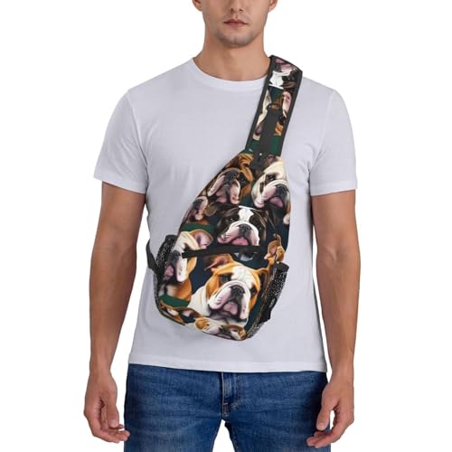 Mochila bandolera con diseño Bulldog inglés para trekking miniatura 7