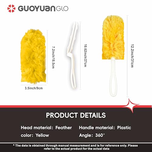 Image of Disposable Dusters Refills 360 Degree Heavy Duty Dusters Refills Unscented Disposable Dusters for Cleaning-20 Counts with Short Handle,Yellow