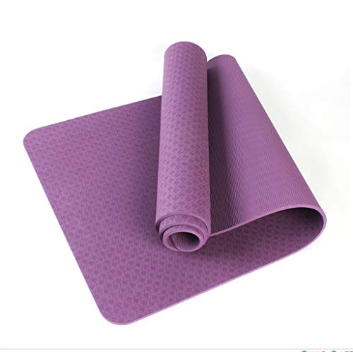 Tapis de yoga violet en TPE de 8 mm d'épaisseur pour entraînement à la maison