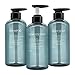 3er Pack 500ml Shampooflasche Pumpspender, Leere Plastik Seifenspender Flasche mit Pumpe für Bad, Küche oder Hotel, Nachfüllbarer Flüssigkeitsspender für Lotion, Duschgel und Spülung