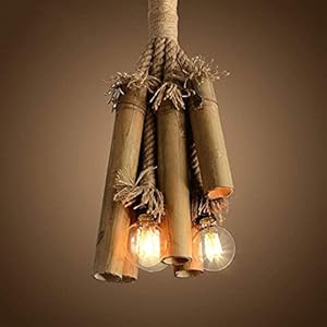 Loft creatieve hennep bamboe kroonluchter retro nostalgie restaurant bar lamp amerikaanse dorp ijzeren balkon gangpad…