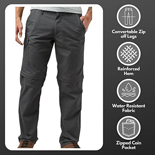 Peter Storm Men's Ramble II Convertible Trousers, Water Resistant, Polyester Cotton Blend, Multiple Pockets, Walking Hiking (UK, Waist & Inseam, 40, 31, Grey) - Image 2
