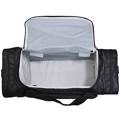 NGIL Black Glitter Canvas Carry on 20" Duffle Bag4