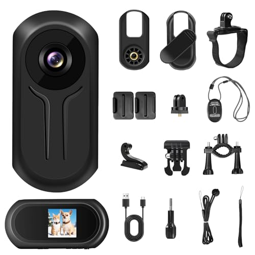 小型カメラ 小型ビデオカメラ アクション ボディカメラ ウェアラブルカメラ 自転車に取り付け可能 豊富なアクセサリー 広角レンズ 解像度1080P USB接続可能 最大512GBまでのMicro SDカードに対応 OTG機能スマホでデータ確認 Vlog/旅行/アウトドア/スポーツ 記録用 携帯便利/バイク 日本語説明書付き