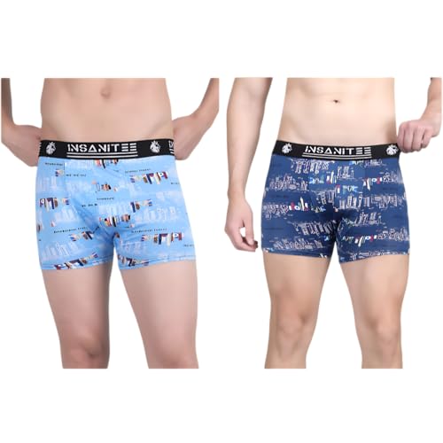 Image of Men's Nylon Stretch Printed Trunk | Ultra-Soft, Breathable Innerwear for Men | Stylish & Supportive Fit