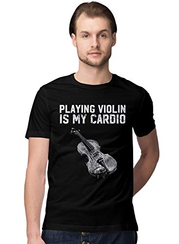 BLAK TEE Hombre Playing Violin Is My Cardio Slogan Camiseta L