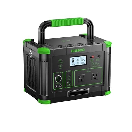 Portable Power Station 500W, 519.48Wh Solar Generator with 2x AC Outlets, 60W USB-C PD Fast Charging, 10-Port with Wireless Charger, Pure Sine Wave, Camping RV Travel Emergency Home Backup