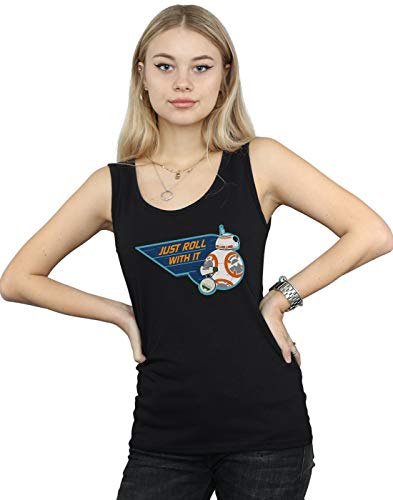 Star Wars Women's The Rise of Skywalker D-O & BB-8 Just Roll with It Tank Top Black Small