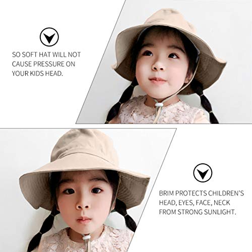 KESYOO Chapéu infantil chapéu de pesca de caranguejo com cordão de vento chapéu de sol verão respirá