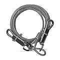 WINSOME Dog Tie Out Cable Metal Dog Lead Puppy Lead Leash- Dog Tether Cable Tie, Steel Cable Pet Lead for Garden, Camping and Picnic (6ft)