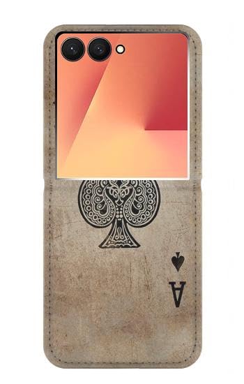 Housse cuir Samsung Galaxy Z Flip 7 anti-rayure étui flip robuste motif as vintage