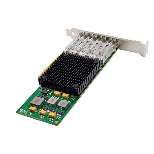 10Gb Pci-E 3.0 X8 Nic Network Card,Quad- Sfp+ Port, With Broadcom Bcm57840 Controller, Pci Express Ethernet Lan Adapter Support Windows Server/Linux/Vmware #TOP5