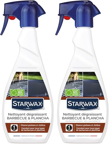 STARWAX Nettoyant dégraissant pour Plancha et Barbecue 500ML -Idéal pour dissoudre Les Graisses cuites et Les dépôTS huileux, Taille Unique, Voir descriptif (Lot de 2)