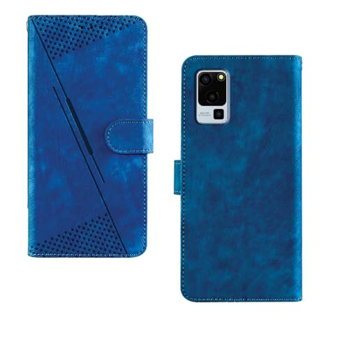 Image of amazon basics Lava Blaze 5G Flip Cover | Card Pockets Wallet & Stand | Flip Cover for Lava Blaze 5G (Executive Blue)