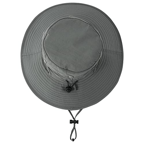 Docila Urban Grey Cooling Bucket Hat For Women Men Packable Empty Top Travel Beach Sun Hats Summer Wide Brim Quick Dry Visor Hat Fishing Gardening Boonie Cap Adjustable Chin Strap #TOP7