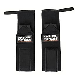 Ambush Fitness Strength Training Wrist Wraps – Ideal for Powerlifting and Bodybuilding