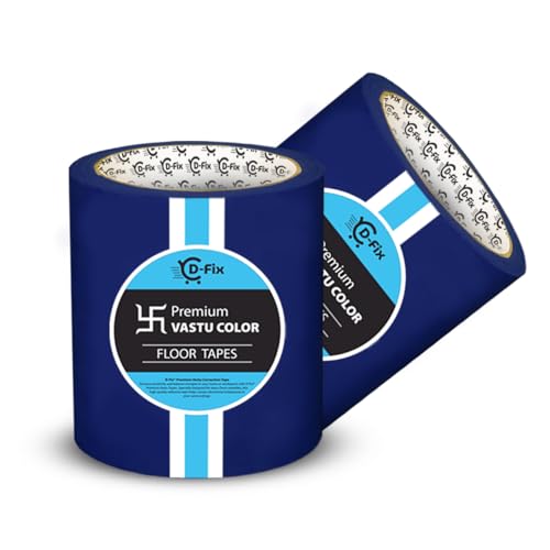 Image of D-fix Vastu Color Floor Tapes | 4 Inch Wide, 25M Each | Blue | Vastu Dosh Remedy, Vastu Correction for WC, Toilet, Entrance, Home & Office (1 Rolls Pack)