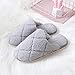 Chaussons Pantoufles Chambre Hiver en Peluche Maison Femmes Pantoufles Rhombique Chaud Troupeau en Peluche Dames Chaussures Plates Chambre Couples Maison Fourrure Pantouf