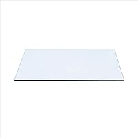 Vista 1 de Spancraft Mesa rectangular de vidrio templado de 17 x 36 pulgadas, borde pulido plano de 3/8 pulgadas de grosor y esquinas táctiles