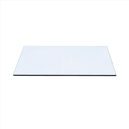 Spancraft 15" x 22" Rectangle Tempered Glass Table Top 3/8" Thick Flat Polish Edge and Touch Corners