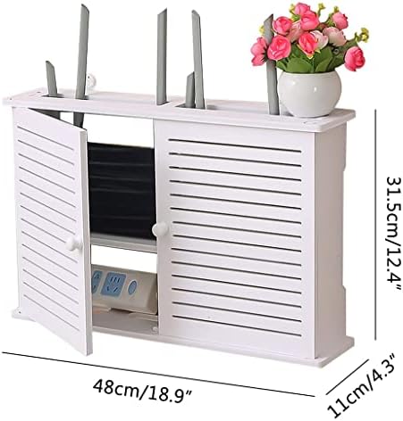 Router rack Wall-mounted Floating WiFi Router Shelf/2 Tiers Set-top Box Supports/Storage Wall-Mounted Shelf Bracket/Home And Office WiFi Router Adjustable Cable Box