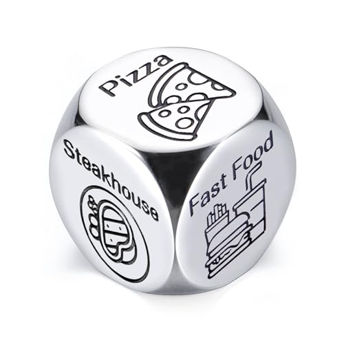 Stocking Stuffers Gifts for Women Men Funny Gag Gifts for Boyfriend Girlfriend Food Decider 11th Anniversary Steel Gifts for Husband Wife Birthday Wedding Christmas Dice Gift Exchange Game