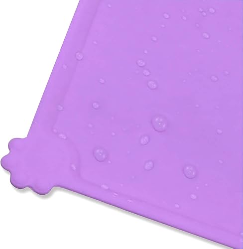 Miniatura 5 de Joytale Tapete de comida para perros y gatos, 18.5 x 12 pulgadas, de silicona, impermeable, para gatitos y perros, manteles individuales