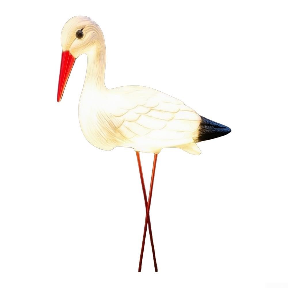 Grue blanche de jardin oiseau artificiel extérieur et terrasse en PE