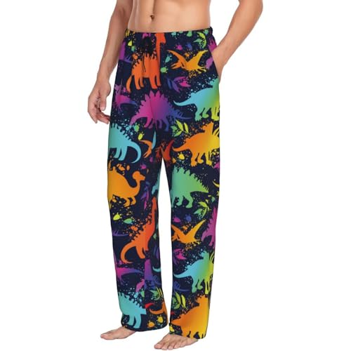 Colorful Dinosaur C Mens Pj Pants,Soft Men Lounge Pants,Mens Pajama Pants Bottoms,Sleep Pants For Men