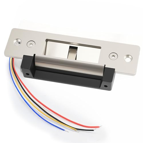 2025 Upgraded Signal Feedback Heavy Duty Electric Door Strike Lock for Door Access Control System Fail-Secure Fail-Safe Adjustable Access Control Beveled Locksets (Supports12VDC),Black