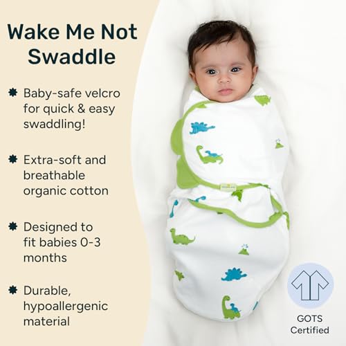 Image of NINTARABABY Swaddle Wrap for Newborns - Organic Cotton, 21 inch x 10 inch | Wake Me Not Swaddle with Baby-Safe Velcro, Ultra-Soft & Snug Sleep Sack, Breathable Swaddling Blanket, Gifts for 0-3 Months