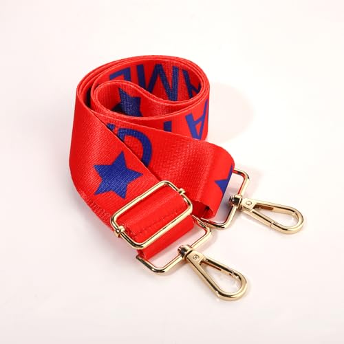 Image of Game Day Purse Strap Replacement Crossbody Wide Shoulder Strap Star Football Strap for Stadium Approved Clear Bag