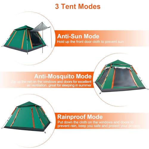 Carpa instantánea familiar para camping pop up 4-5 personas miniatura 3