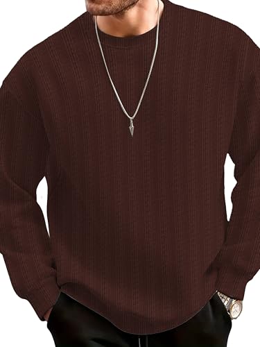 Image of KAJARU Men's Polyster Lycra Regular Fit T-Shirt with Full Sleeve Round Crew Neck Standard Length and Classic Style