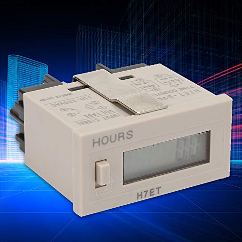 Image of Electronic Counter Digital, Pulse Meter Life Totalizer Digital Meter Length Counter Wheel Roll LCD Display Frequency Time Relay with 6 Digit LCD Display AC 110-220V H7Et BVM(0.0 Hours)