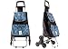 Lorenz Chariot de courses pliable à 6 roues Motif floral et pois