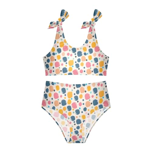 Polka Dots Girls Two Piece Tankini Swimsuits Summer Bathing Suit Beach Swimwear Set4