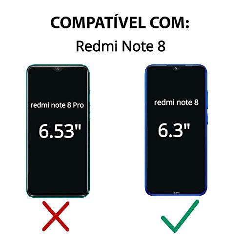 Kit Capa Capinha Anti Impacto 360 Full Para Xiaomi Redmi Note 8 Com Tela 6.3Polegadas - Case Acrílic
