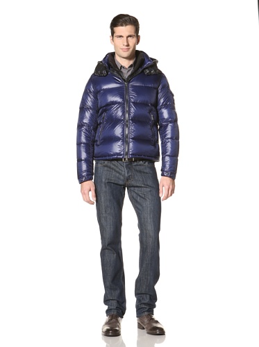 Moncler Men's Zin-Giubbotto Jacket, Dark Blue, (4) XL